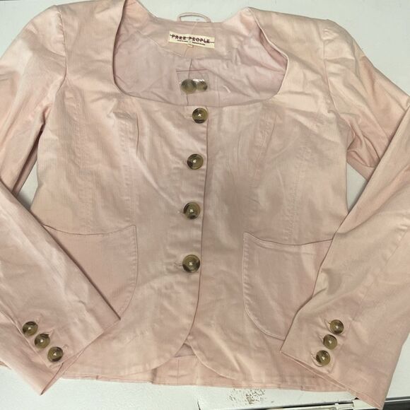 free people size large button closure blazer - Picture 3 of 7